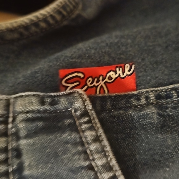 VTG DISNEY Eeyore Heart Patchwork Denim Chambray Snap Button Sleeveless Shirt - Picture 6 of 10